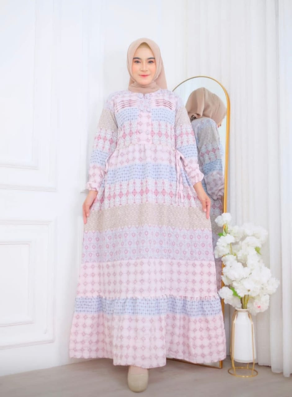 Gamis Nayara Bordir – Dusty Pink Grace